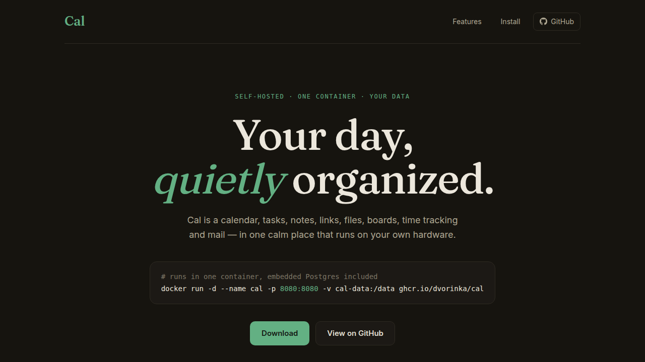 Cal landing page